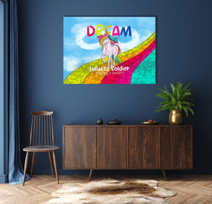 Dream Rainbow Infinite Unicorn Canvas Wall Art