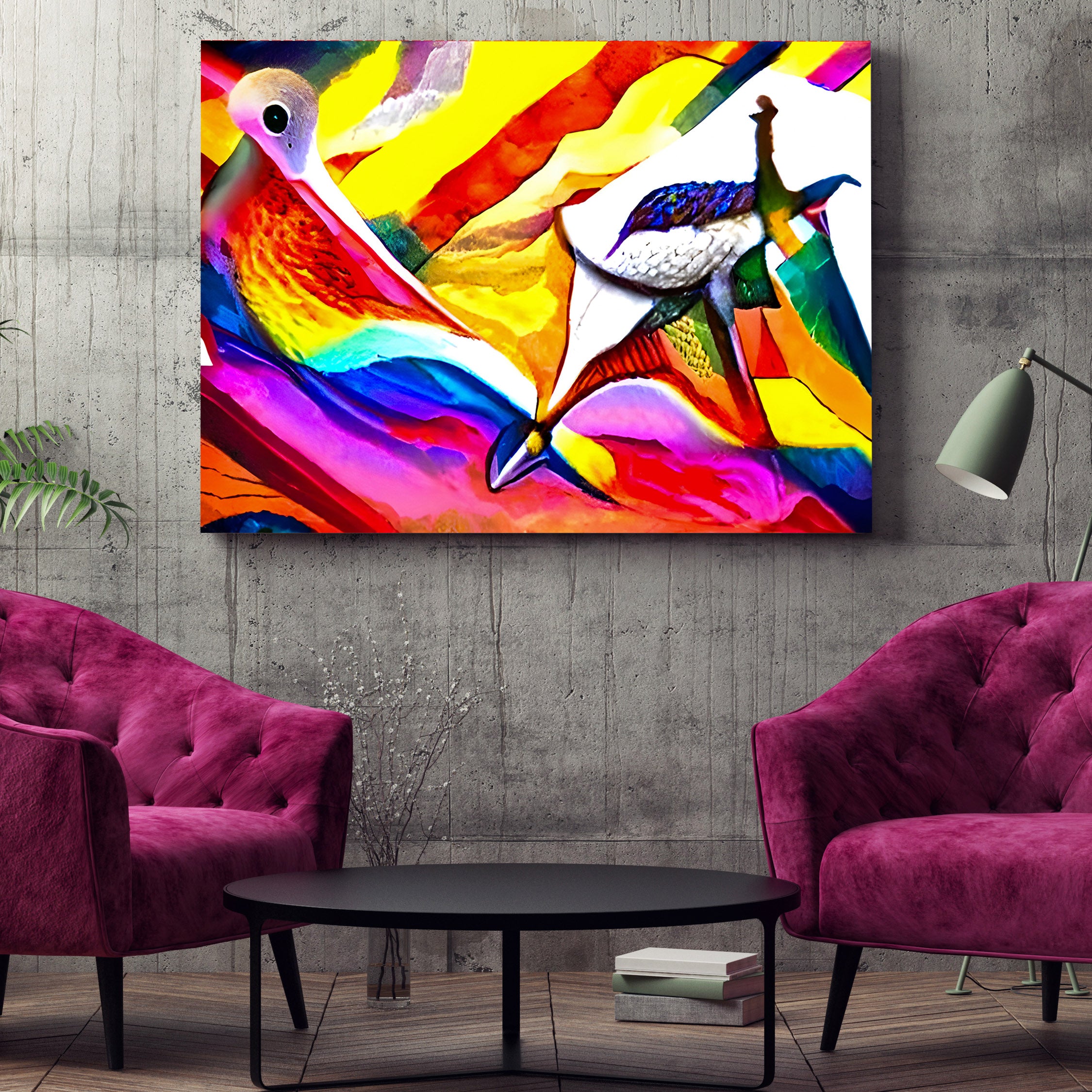 dove flying above a rainbow abstract art modern art wet romanticism hyperdetailed geometric abstract art pointillism