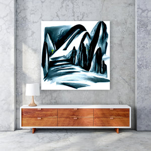 Slide down infinite mountains infinity surrealism matte vibrant colors swirls