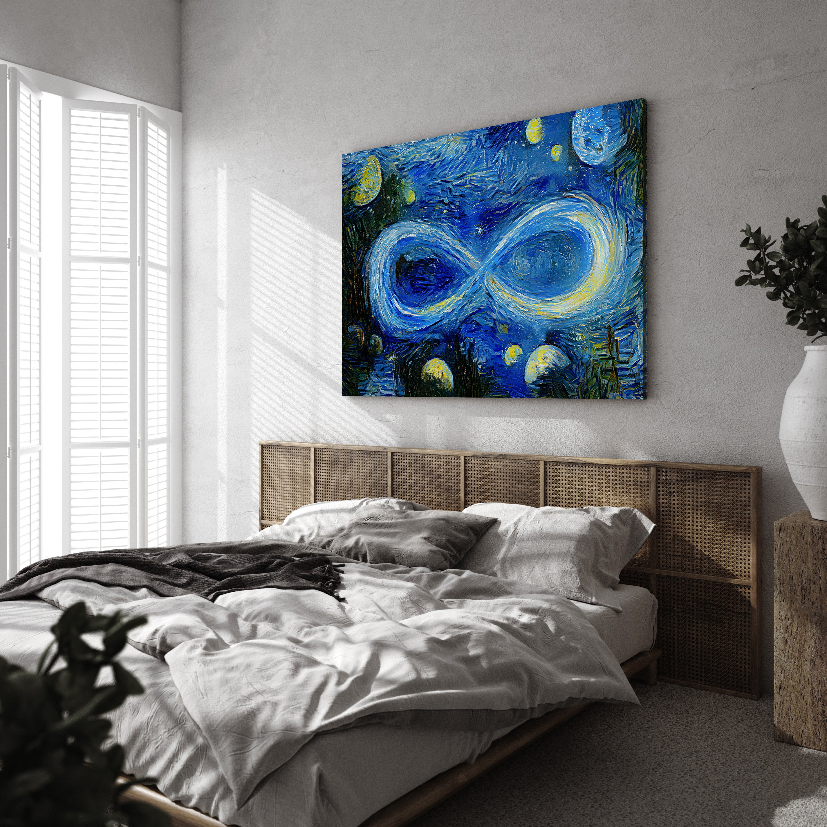 Infinite Galaxy - Starry Night Van Gogh Inspired Infinity Canvas Wall Decor,  Canvas Prints, Art, Wall Decor, Painting