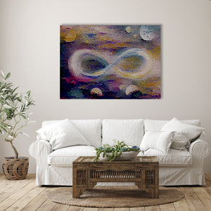 Infinite Galaxy -Pastel Sunset Over the Sea Inspired Infinity Canvas Wall Decor,  Canvas Prints, Art, Wall Decor, Painting, stretched canvas