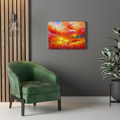 Stunning Sunset In Heaven fantasy action painting detailed painting