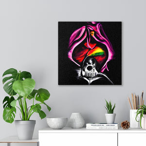 Death does not part, only the lack of love Purple Sugar Skullcharcoal drawing acrylic art airbrush art.jpg2