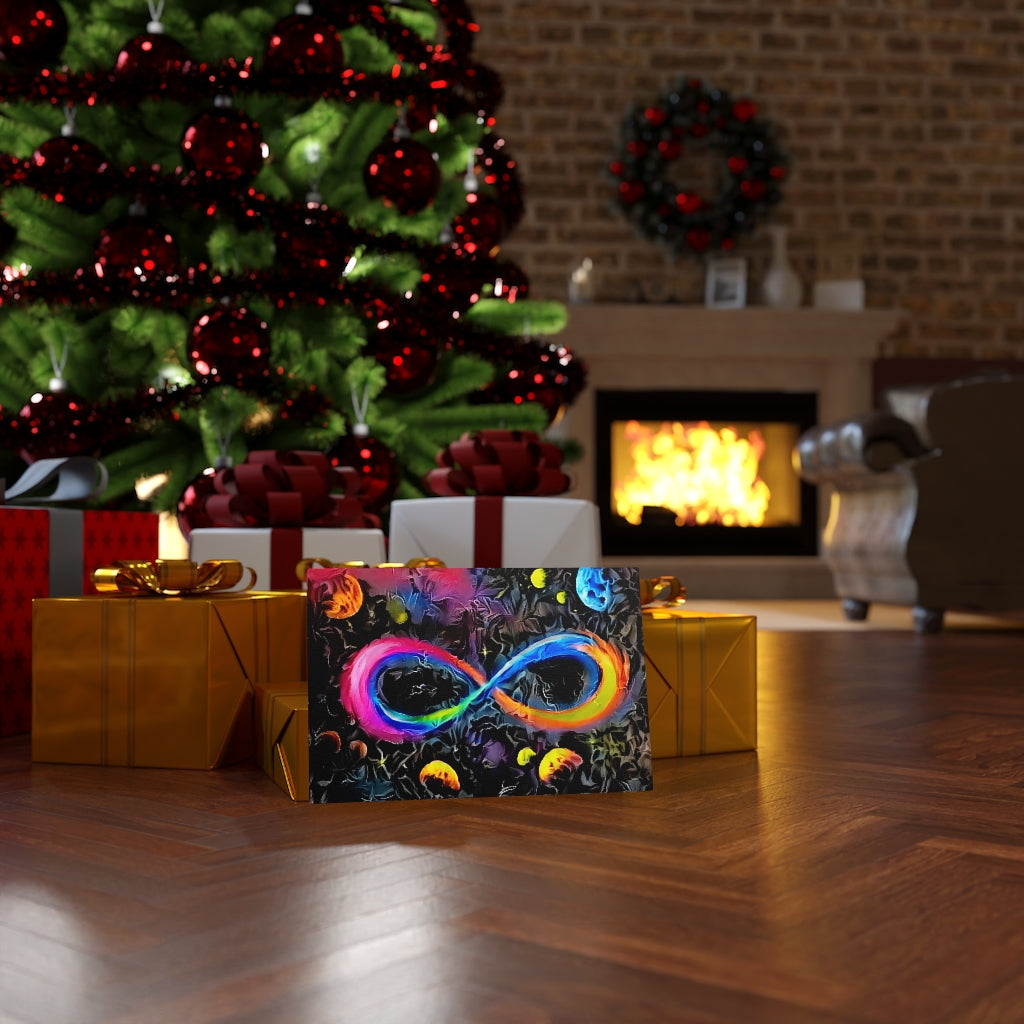 Infinite Galaxy Textured Infinity Wall Art, Wall Decor,  Artistic Painting,  Stretched Canvas, Poster, Digital Artwork, Rainbow,