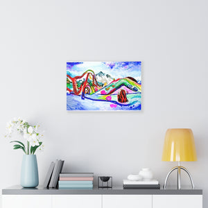 Slide down infinite mountains with me acrylic art watercolor psychedelic art action painting