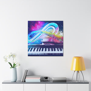 Blue Infinity Piano Mounted Canvas Wall Art