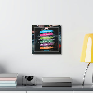 Mental Health Poster Watch Your Thoughts Motivational Square Canvas Poster | Infinite Soldier