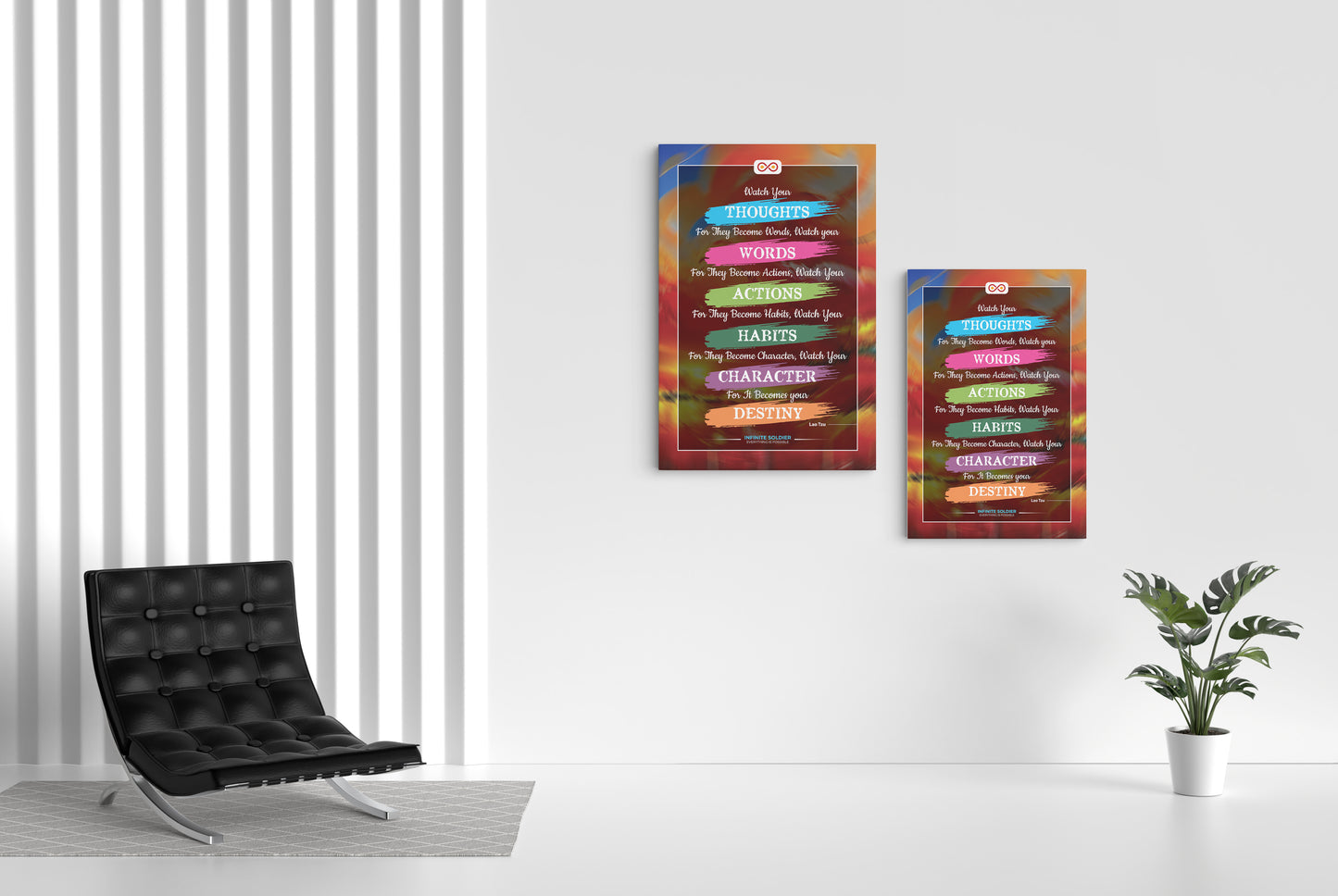 Lao Tzu Motivational Quote Vertical Canvas Poster | Infinite Soldier