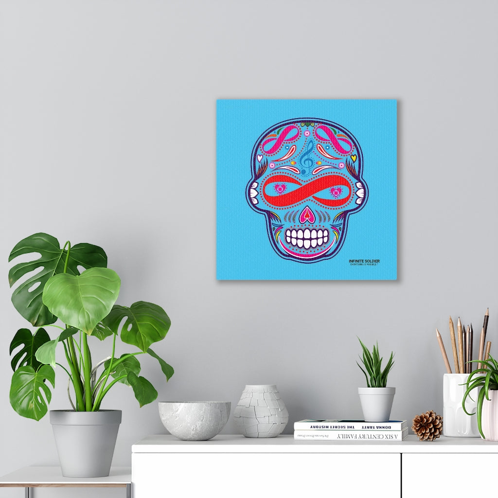 Sugar Skull Canvas Print, Wall Decor, Canvas Painting , Large Wall Art, Abstract Canvas, Digital Artwork, Colorful