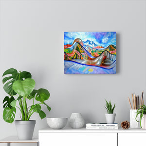 Slide Down Infinite Mountains With Me acrylic art watercolor impressionism psychedelic art surrealism