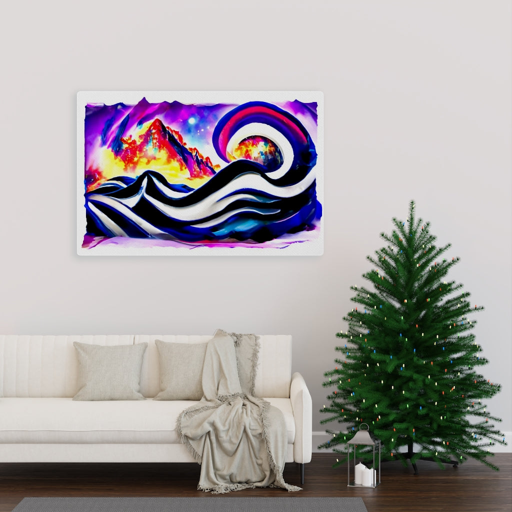 slide down infinite mountains  infinity street art colourful airbrush art watercolor cosmic moonscape