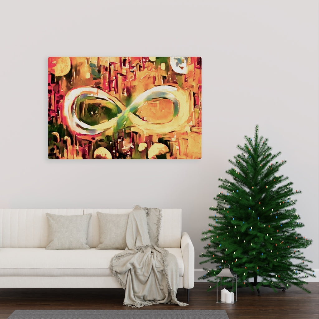 Infinite Galaxy Yellow & Orange, Infinity, Abstract Art, Canvas Wall Art, Wall Decor, Artistic Painting, Digital Artwork, Colorful
