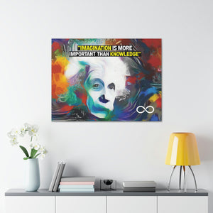 Einstein's 'Imagination Is More Important Than Knowledge' Motivational Scientific Canvas Poster