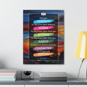 Watch Your Words Poster Motivational Canvas Poster | Infinite Soldier