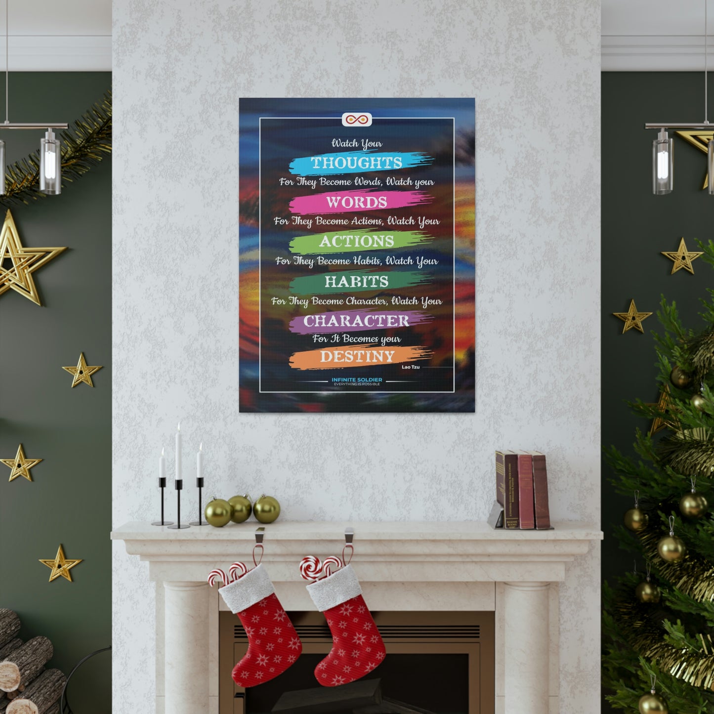 Watch Your Words Poster Motivational Canvas Poster | Infinite Soldier