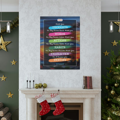 Watch Your Words Poster Motivational Canvas Poster | Infinite Soldier
