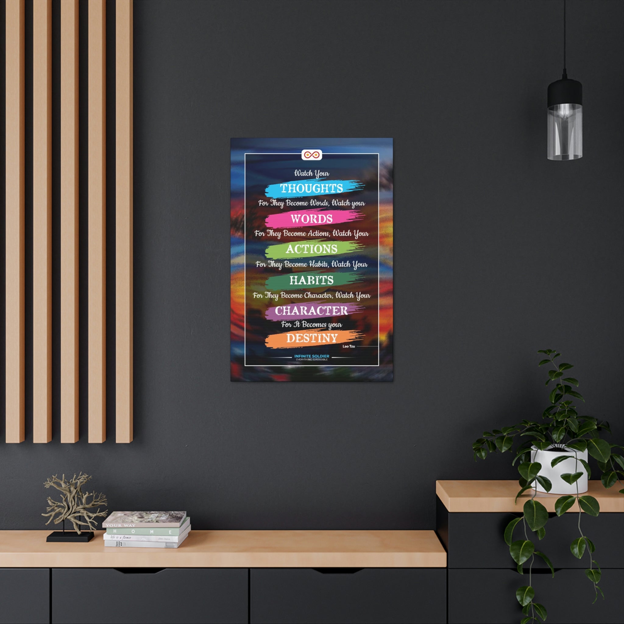 Watch Your Words Poster Motivational Canvas Poster | Infinite Soldier