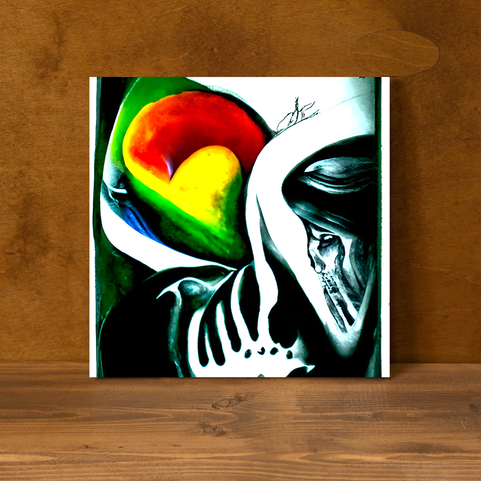 Death does not part, only the lack of love Sugar Skull infinity charcoal drawing colourful