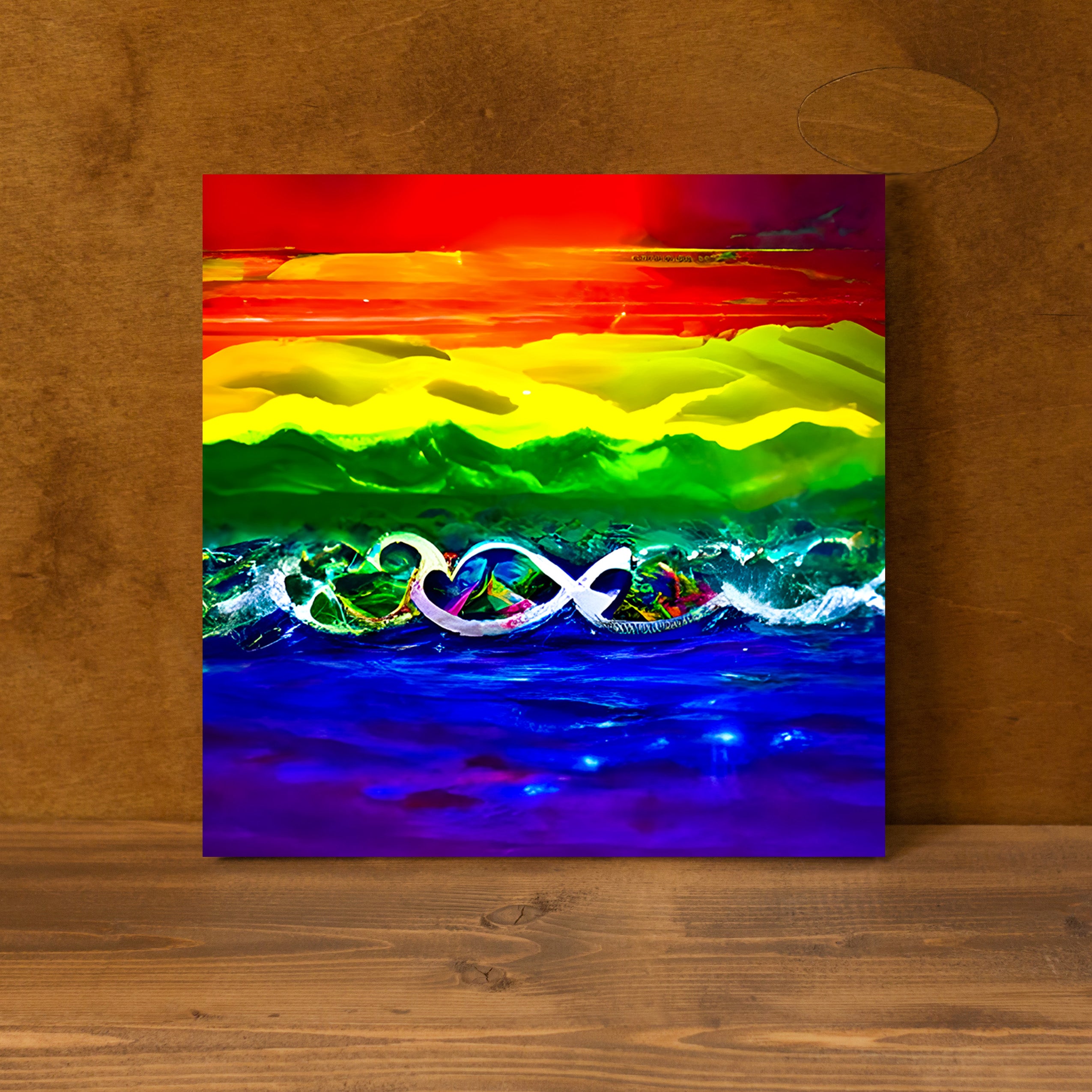 Rainbow Love Sunset pride LGBTQ gay colorfu seascape