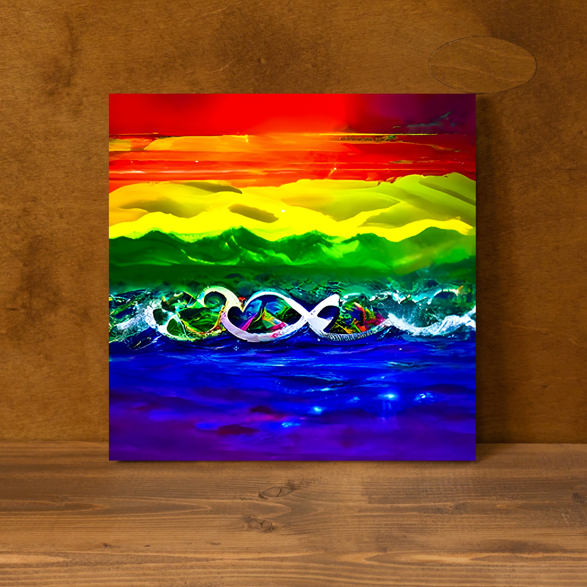 Rainbow Love Sunset pride LGBTQ gay colorfu seascape