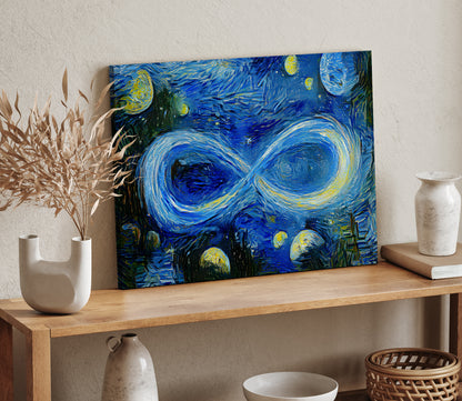 Infinite Galaxy - Starry Night Van Gogh Inspired Infinity Canvas Wall Decor,  Canvas Prints, Art, Wall Decor, Painting