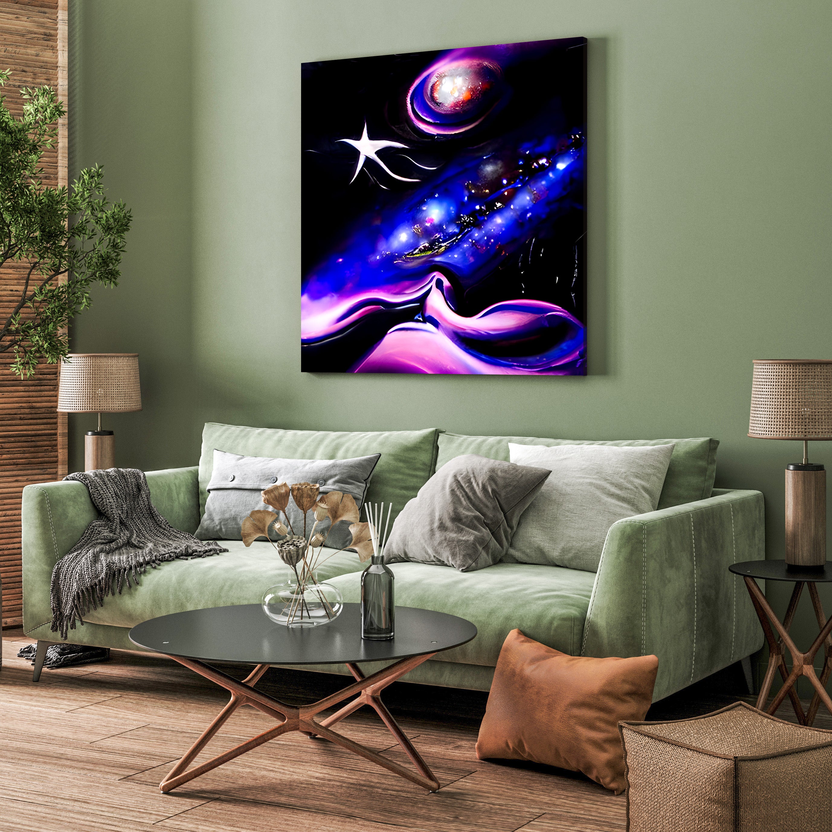 When Midnight sighs infinity cosmic space radiant airbrush art acrylic4