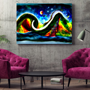 Trippy Night Sky Abstract Canvas poster
