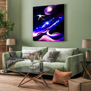 When Midnight sighs infinity cosmic space radiant airbrush art acrylic