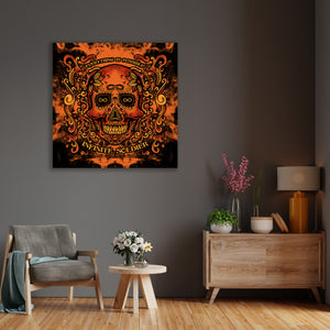 Infinite Sugar Skull Canvas Art, Day Of The Dead Art