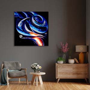 Blue Steel Infinity Airbrush Style Canvas Poster