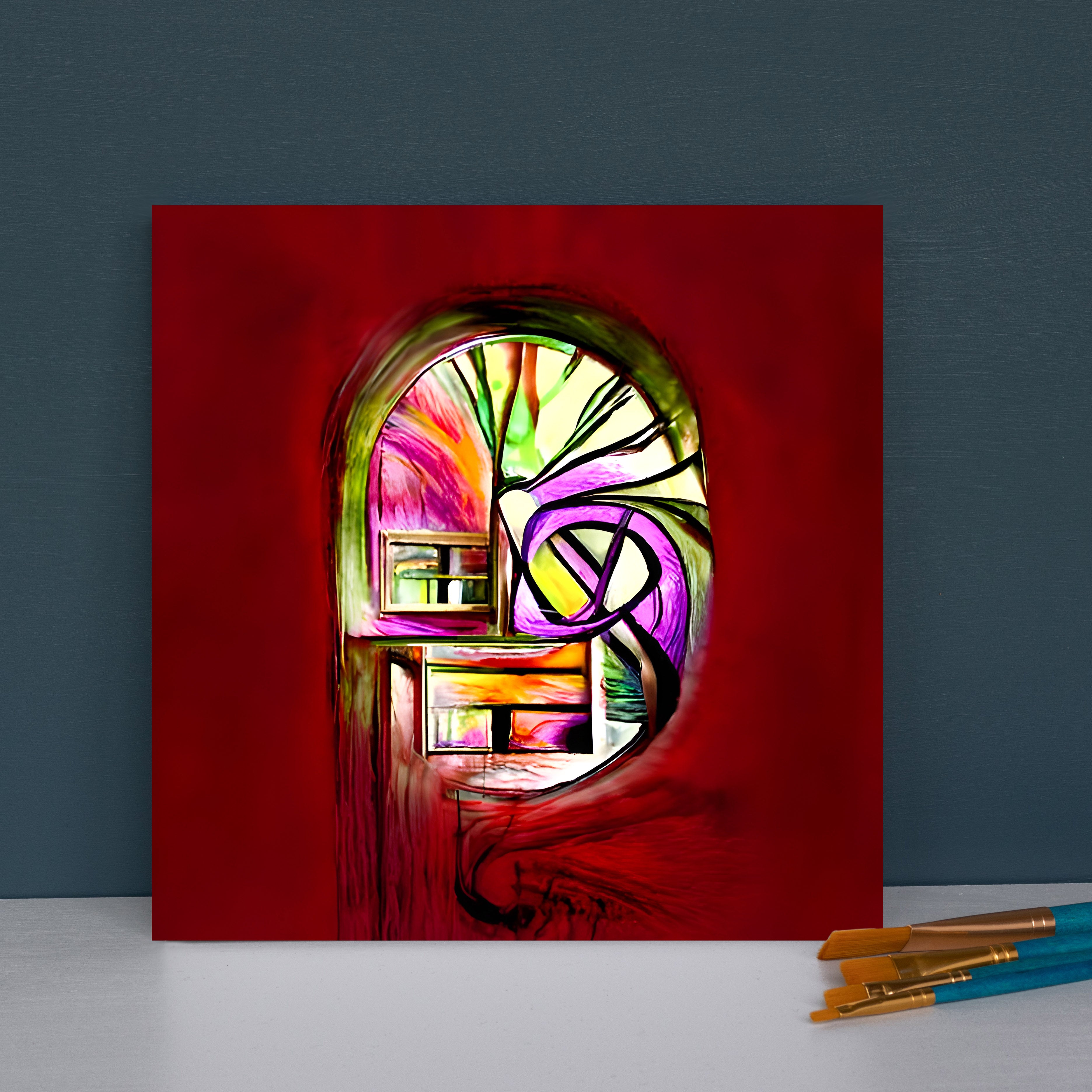 Open the doors to your mind infinity abstract art matte painting modern art airbrush art