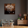 Change Your Words' Motivational Mounted Canvas Print- Brown
