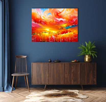 Stunning Sunset In Heaven fantasy action painting detailed painting