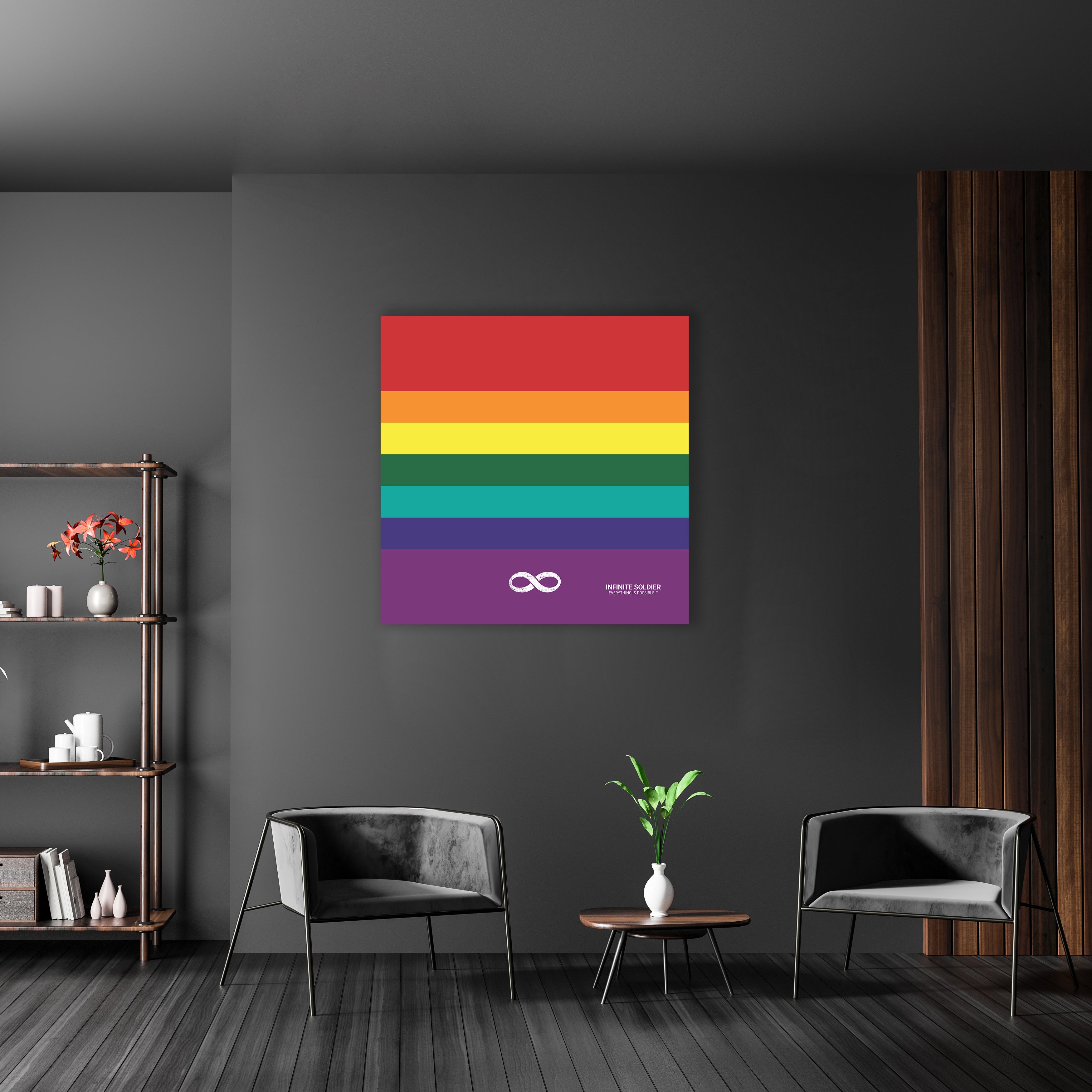 LGBT Pride Stripped Mounted Canvas Print - Square