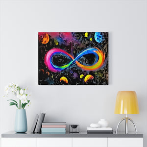 Infinite Galaxy Textured Infinity Wall Art, Wall Decor,  Artistic Painting,  Stretched Canvas, Poster, Digital Artwork, Rainbow,