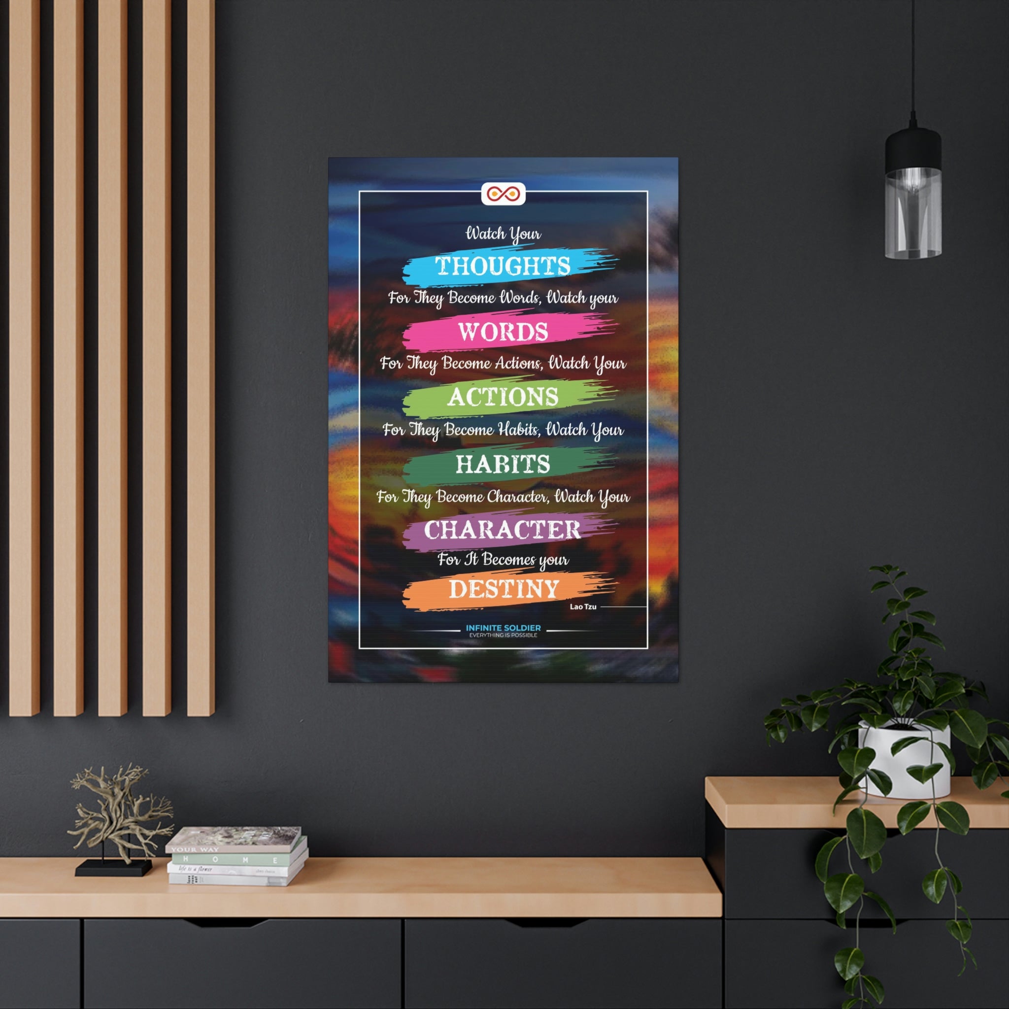 Watch Your Words Poster Motivational Canvas Poster | Infinite Soldier
