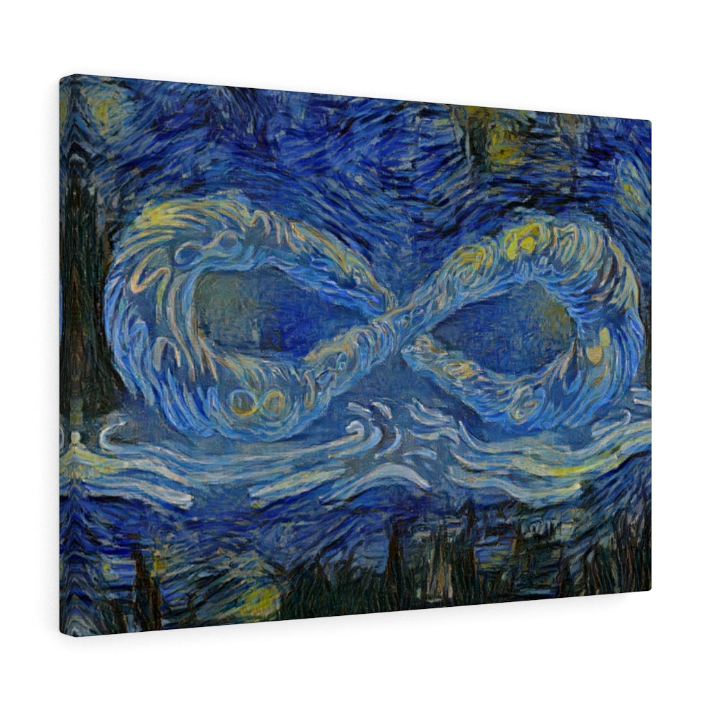 Infinite Galaxy Starry Night Inspired Stretched Canvas Print, Abstract Wall Art, Wall Decor, Canvas Art, Painting, Digital Artwork