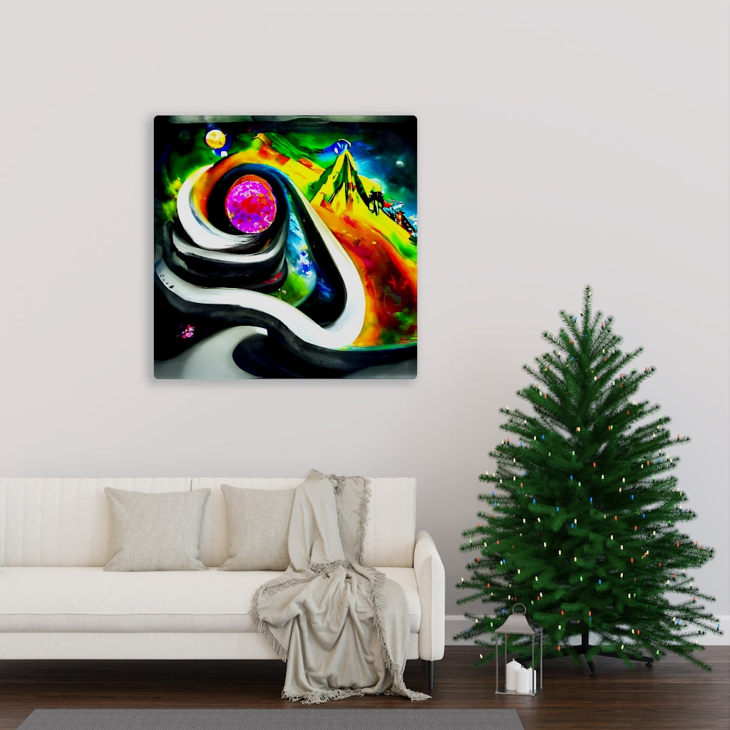 Do you want to slide down infinite mountains infinity street art colourful airbrush art watercolor cosmic moonscape spiraling