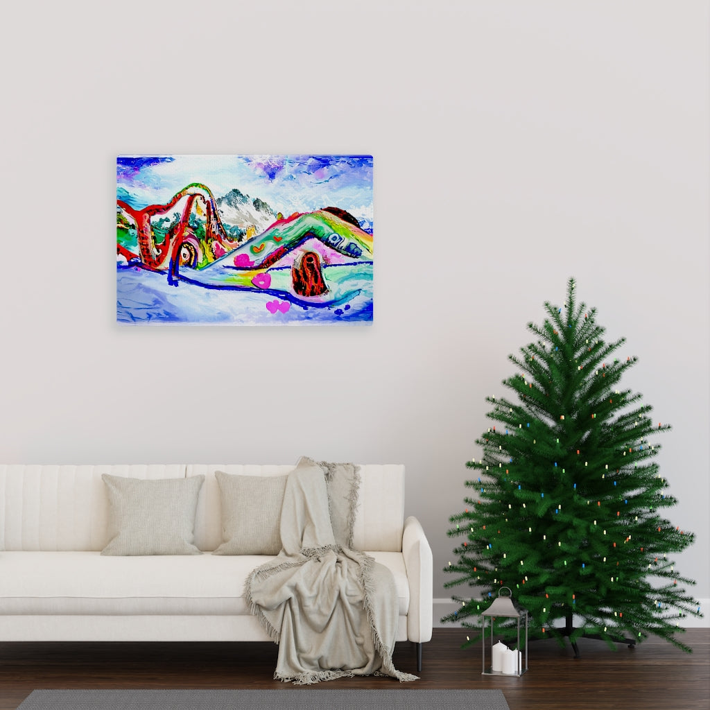 Slide down infinite mountains with me acrylic art watercolor psychedelic art action painting