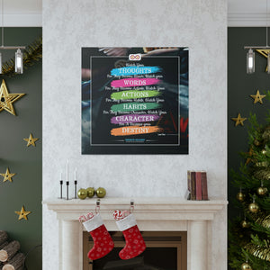 Mental Health Poster Watch Your Thoughts Motivational Square Canvas Poster | Infinite Soldier