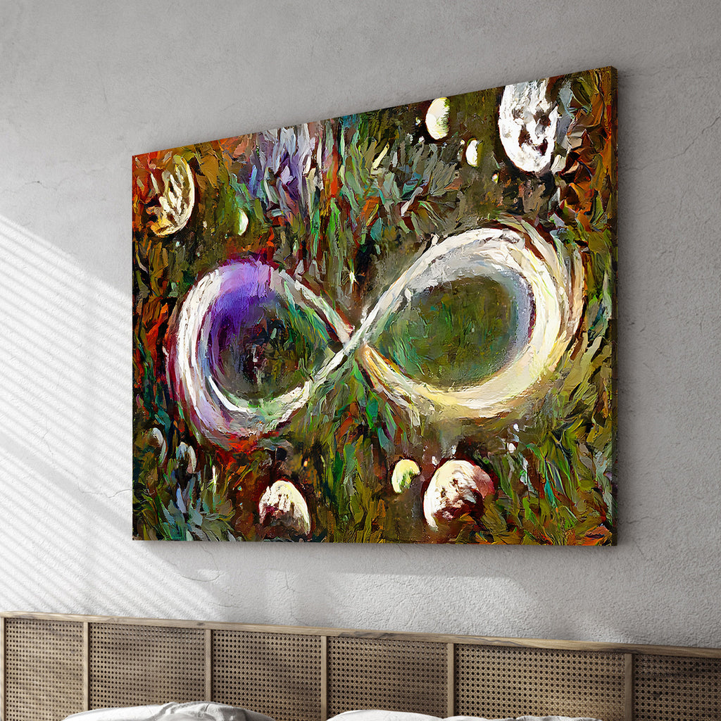 Infinite Galaxy, Colorful Infinity  Canvas Wall Art, Wall Decor, Canvas  Print, Painting, Digital Artwork, Flowers, Watercolor, Oil Colors