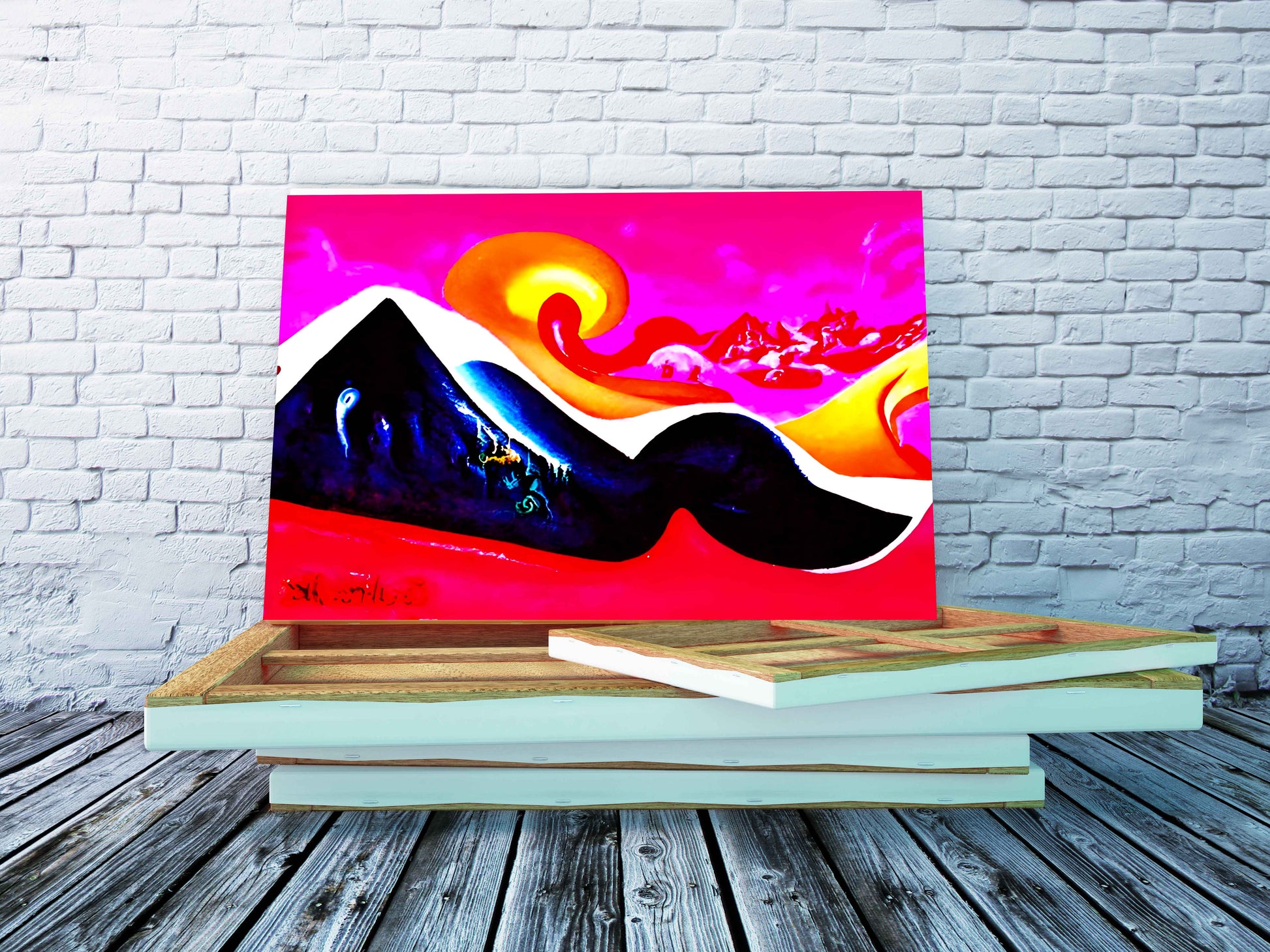 colorful infinite mountain poster 