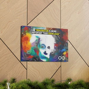 Einstein's 'Imagination Is More Important Than Knowledge' Motivational Scientific Canvas Poster