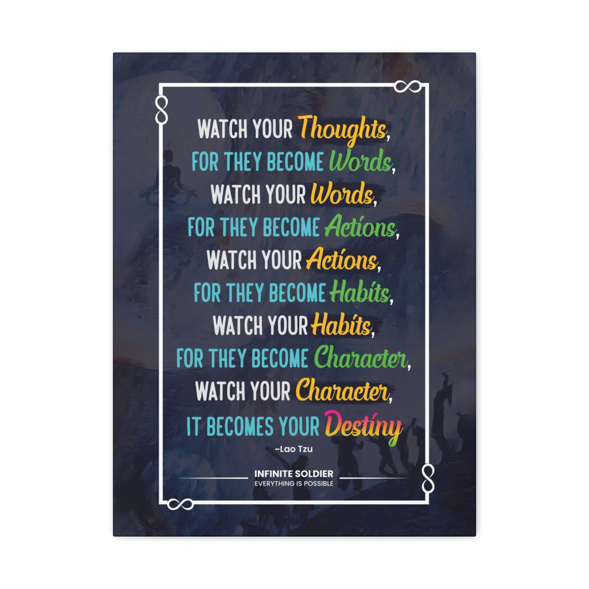 Lao Tzu Inspirational Quote Canvas Poster | Infinite Soldier