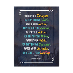 Lao Tzu Inspirational Quote Canvas Poster | Infinite Soldier