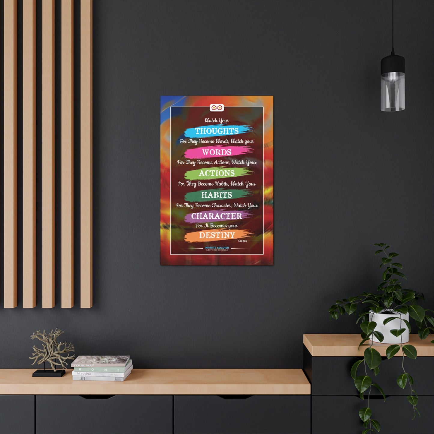 Lao Tzu Motivational Quote Vertical Canvas Poster | Infinite Soldier