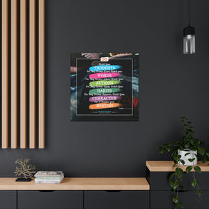 Mental Health Poster Watch Your Thoughts Motivational Square Canvas Poster | Infinite Soldier