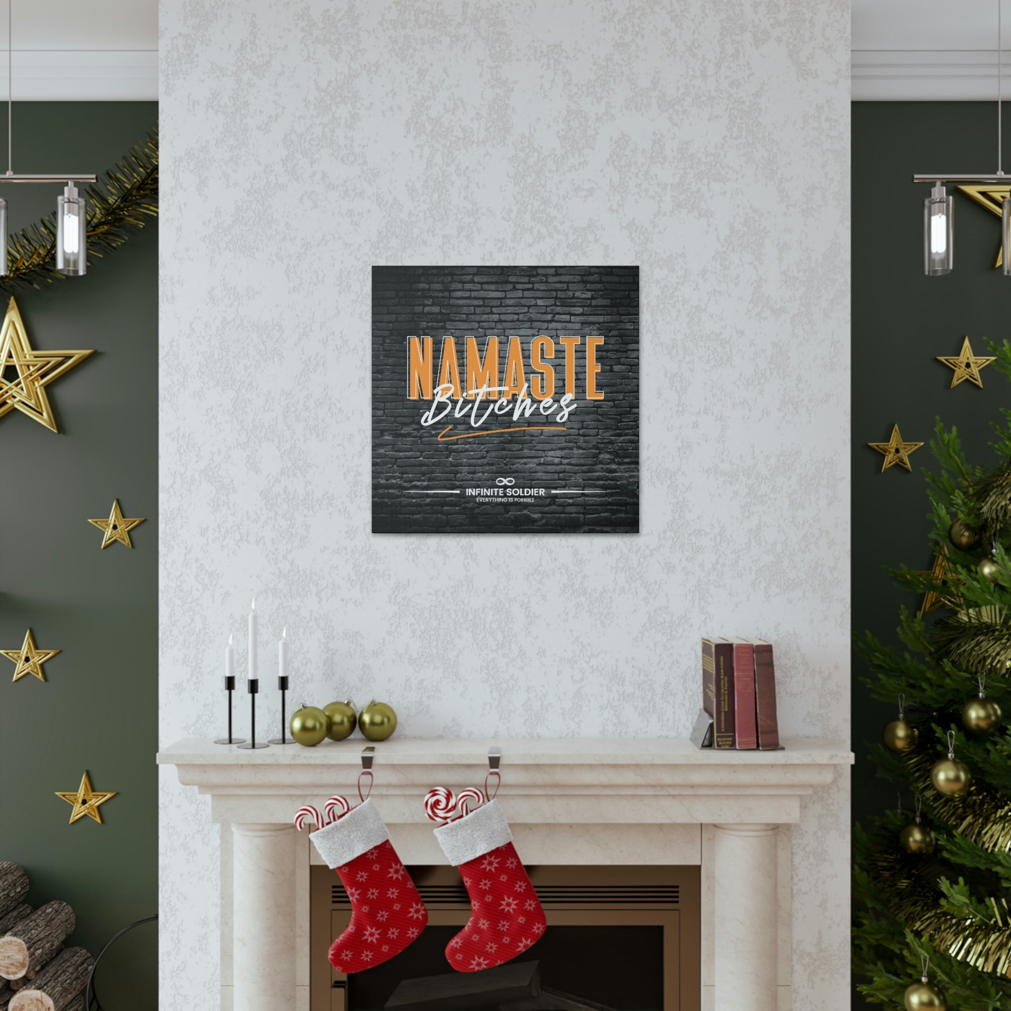 Namaste Bitches - Funny Greeting Cool Canvas Poster | Infinite Soldier