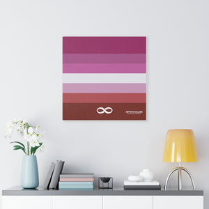 Lesbian Pride Stripes Square Mounted Canvas Poster