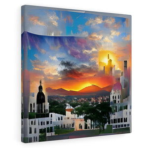 Sunset Over Santiago Dominican Republic Canvas Wall Decor, Landscape